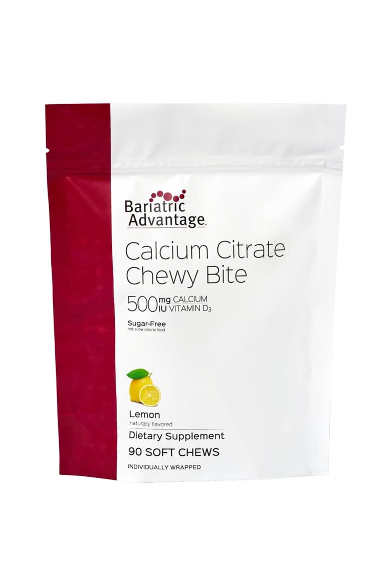 Calcium Citrate Chewy Bites 500 mg Highly Absorbable Vitamin D3 Supplement 90 Count, Main, color, None