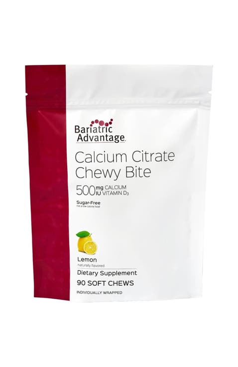 Calcium Citrate Chewy Bites 500 mg Highly Absorbable Vitamin D3 Supplement 90 Count