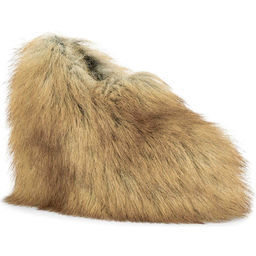 Azalea Wang Jaeke Faux Fur Wedge Pump In Brown