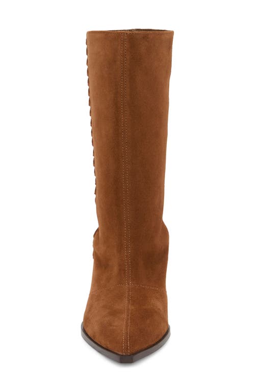 Vince Camuto Lorrys Whipstitch Block Heel Boot In Brown