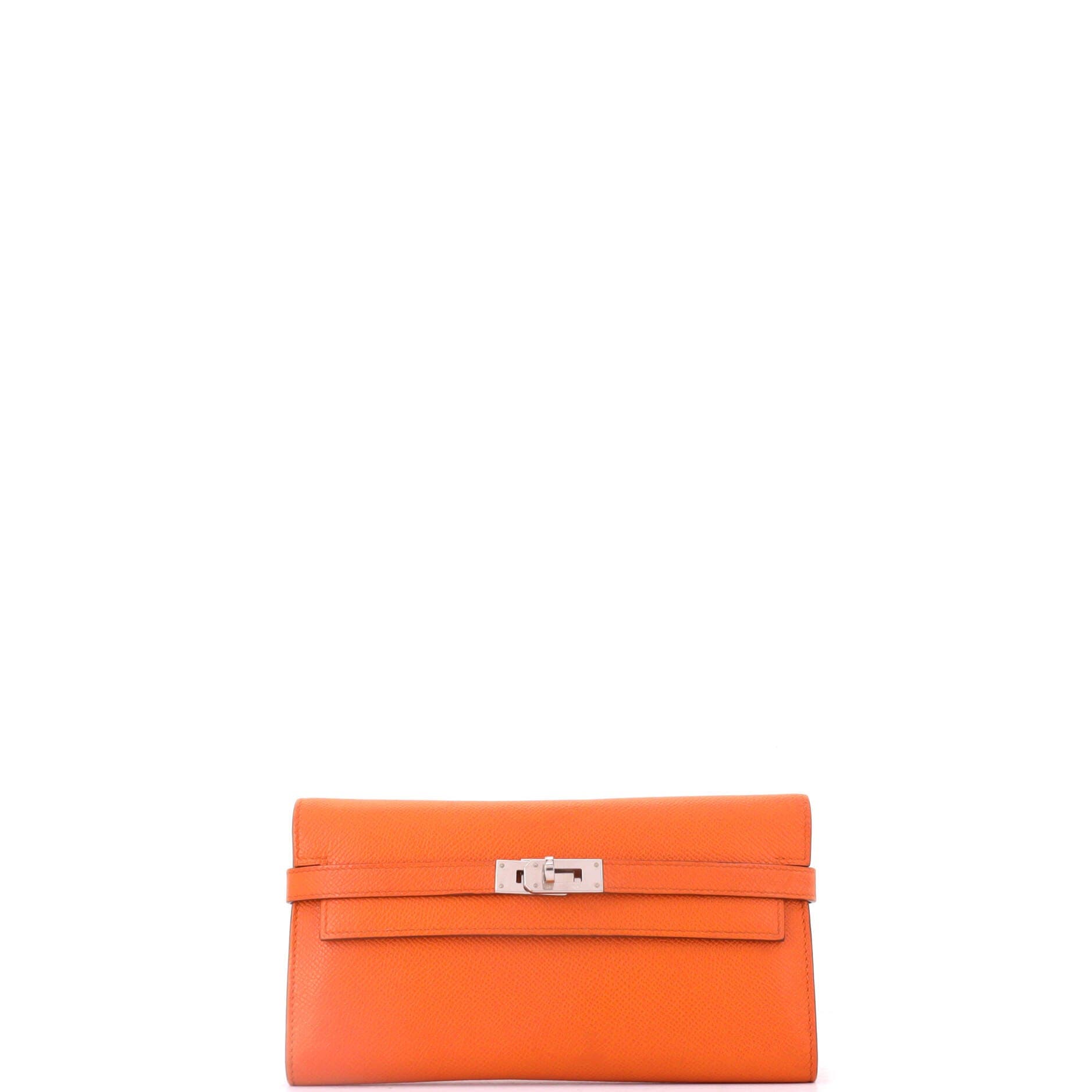 Kelly Wallet Epsom Long, Main, color, Orange