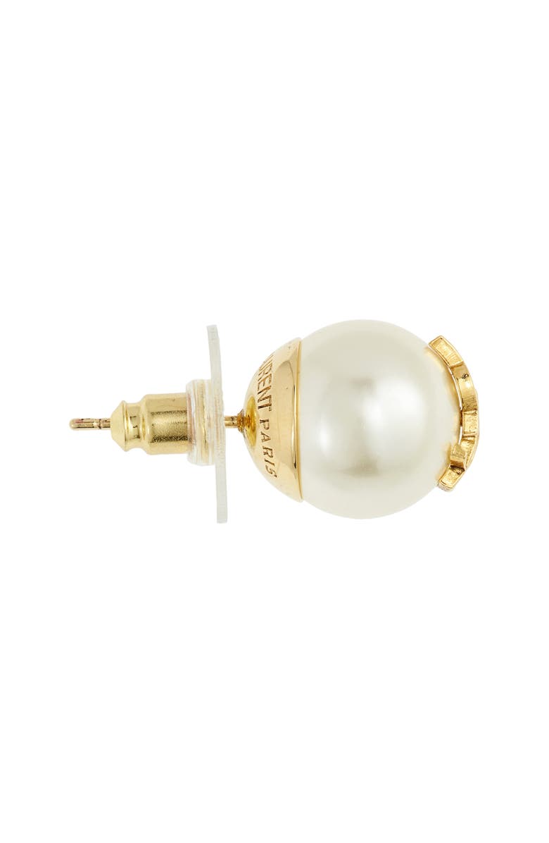 Saint Laurent \YSL Mixed Size Imitation Pearl Stud Earrings, Alternate, color,