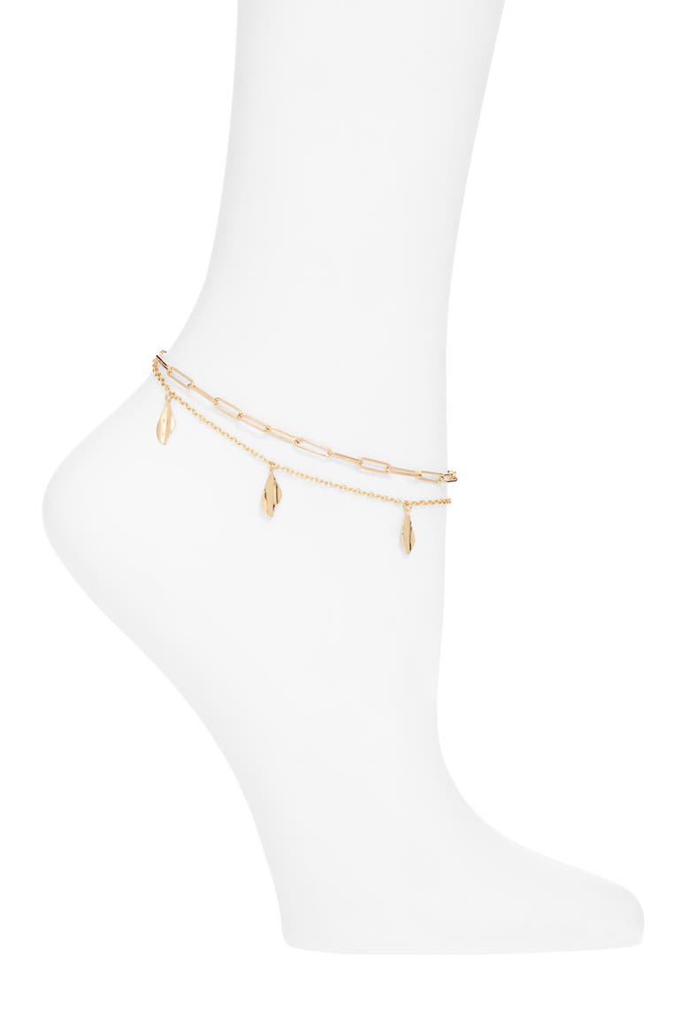 Bidu Layered Anklet, Main, color, GOLD
