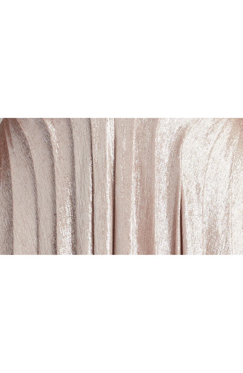 Tadashi Shoji Metallic Plunge Halter Gown, Alternate, color,