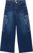 URBAN RISE Kids' Angel Wing Baggy Fit Jeans