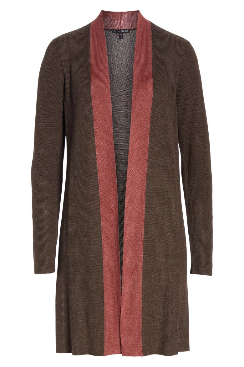 Long Colorblock Cardigan, Alternate, color, CLOVE