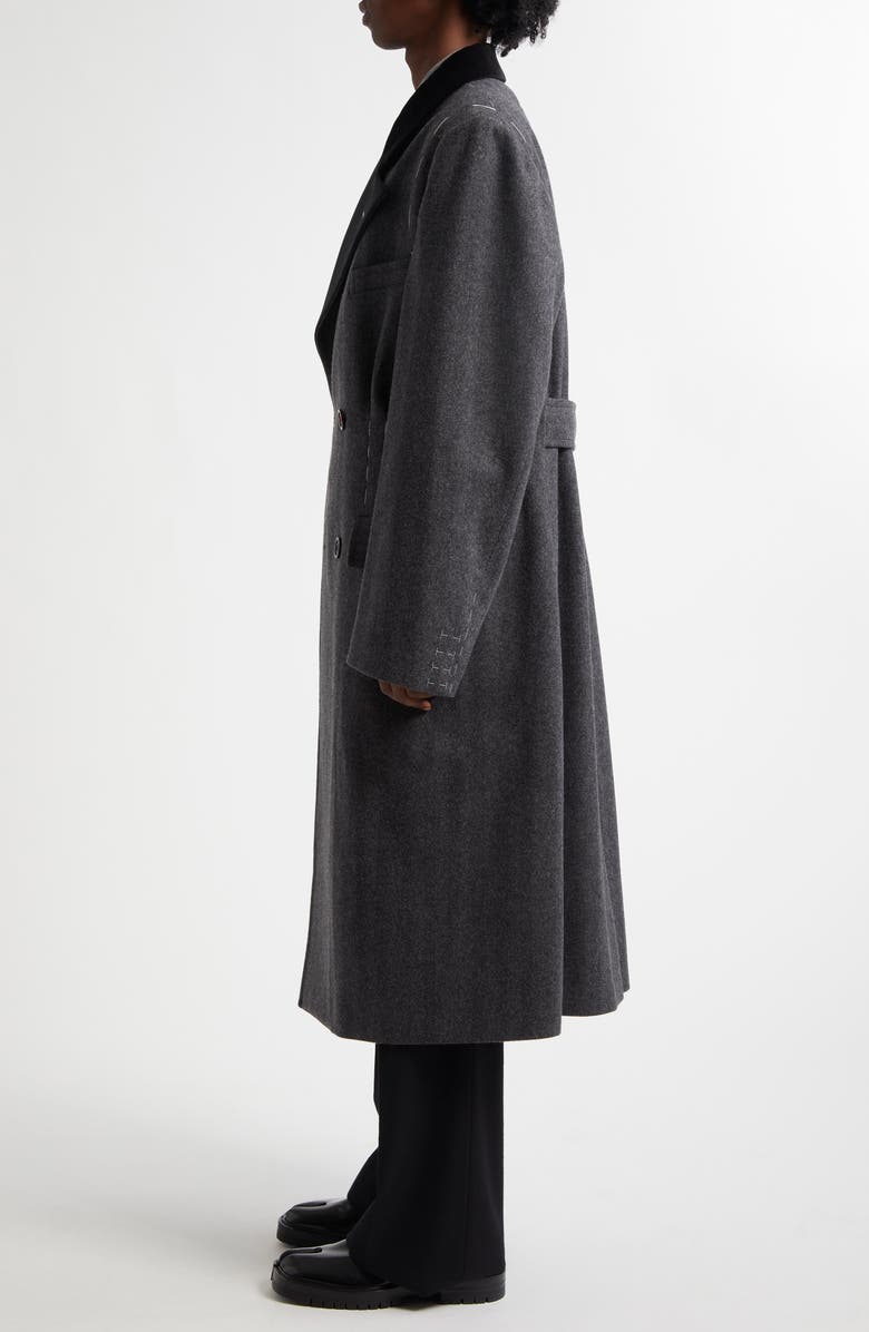 Maison Margiela Work in Progress Wool Herringbone Topcoat, Alternate, color,