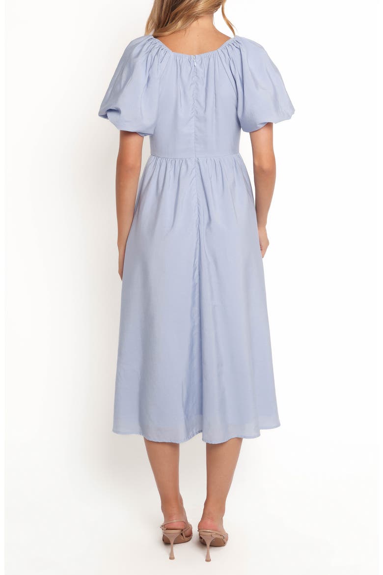 Charley Puff Sleeve Poplin Midi Dress, Alternate, color, BLUE