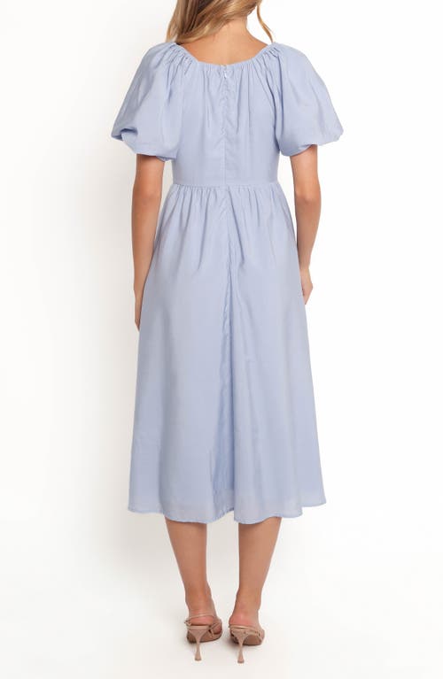 Petal And Pup Petal & Pup Charley Puff Sleeve Poplin Midi Dress In Blue