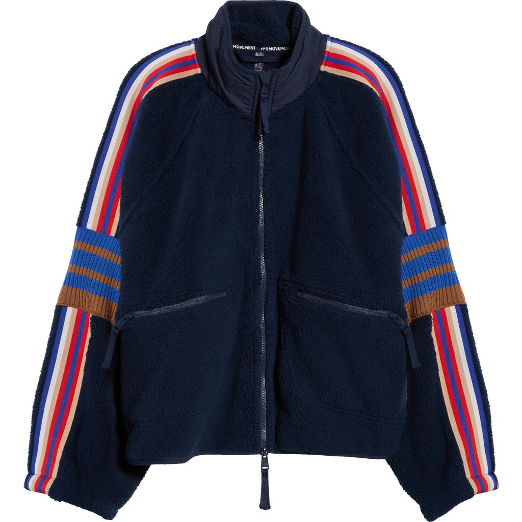 Free People Mountain High Fleece Jacket In Blue