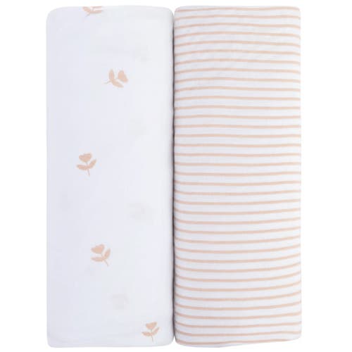 ZZDNU Changing Pad Cover Baby Changing Pad Cover - Cradle Sheet 2 Pack in Tulips & Stripes  product
