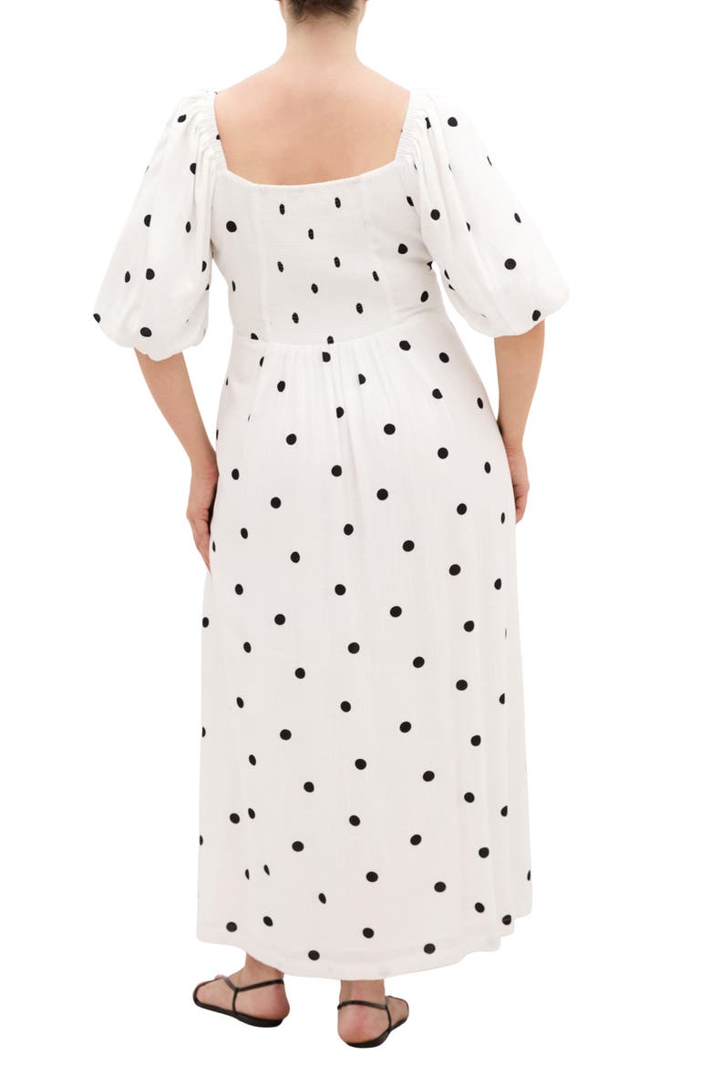 Nala Dot Maxi Dress, Alternate, color, BLACK POLKA DOT