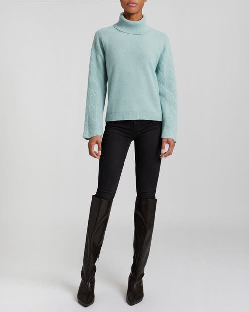Santorelli Dana Raglan-sleeve Turtleneck Sweater In Sage