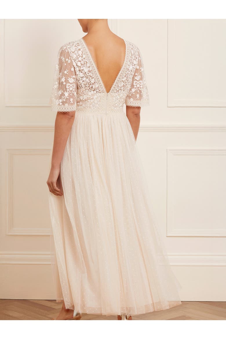 Celestia Ribbon Bodice Maxi Dress, Alternate, color, Cream