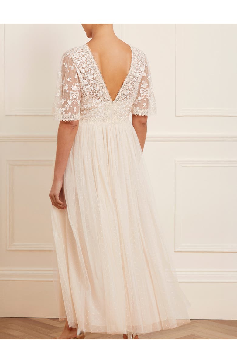 Needle & Thread Celestia Ribbon Bodice Maxi Dress, Alternate, color, Cream