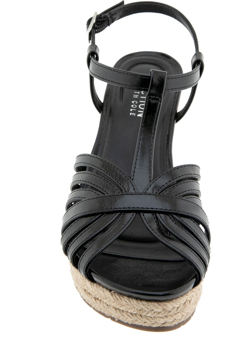 Reaction Kenneth Cole Capci Platform Wedge Sandal, Alternate, color, Black