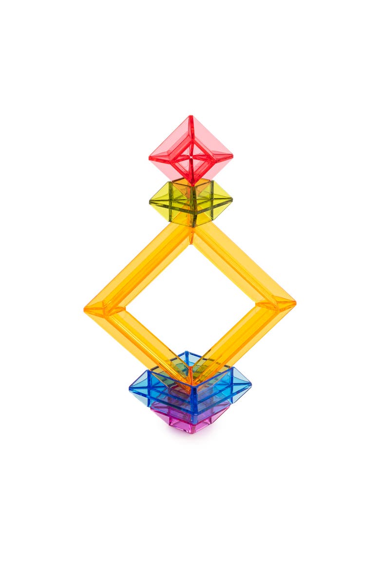 Translucent Stacking Pyramids 25 Pcs, Alternate, color, Blue Multi