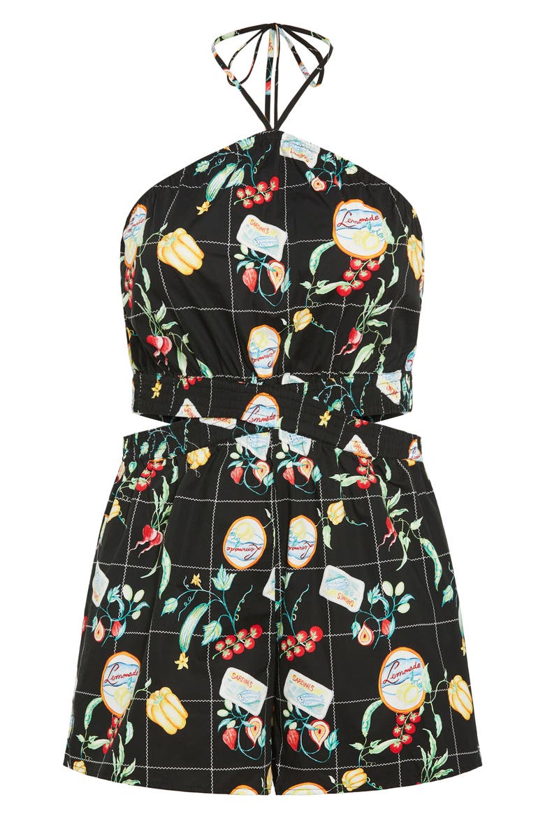Almay Halter Romper, Alternate, color, PICNIC