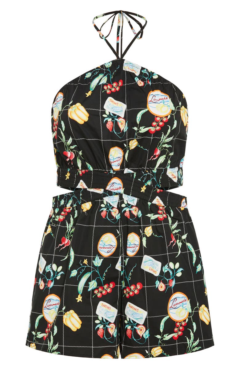 City Chic Almay Halter Romper, Alternate, color, Picnic