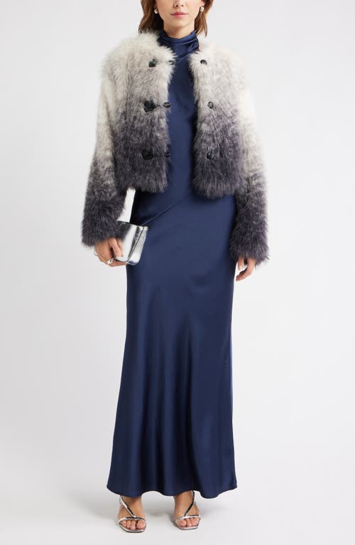 Open Edit Sleeveless Satin Halter Dress In Blue