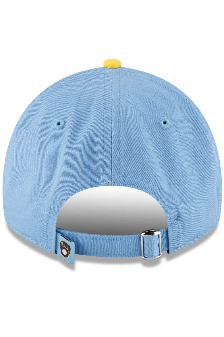 Men's New Era Powder Blue Milwaukee Brewers 2022 City Connect 9TWENTY Adjustable Hat, Alternate, color, Light Blue