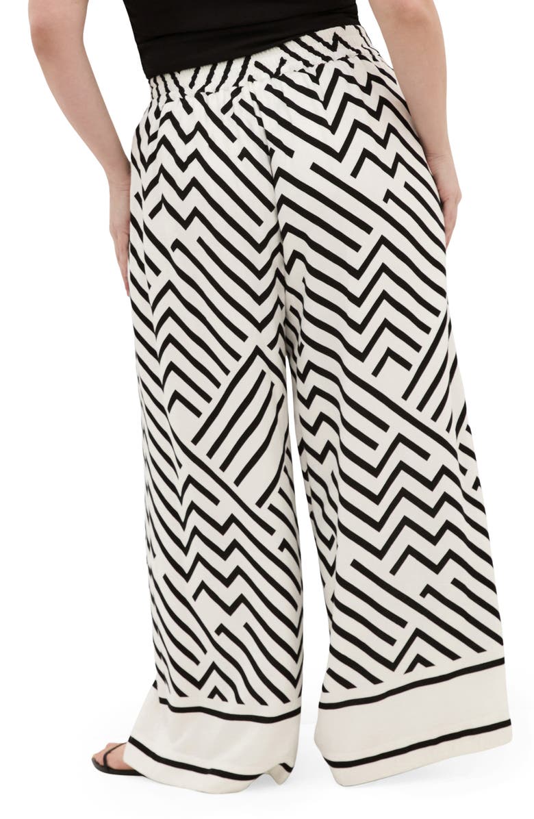 City Chic Linear Wide Leg Pants, Alternate, color, 