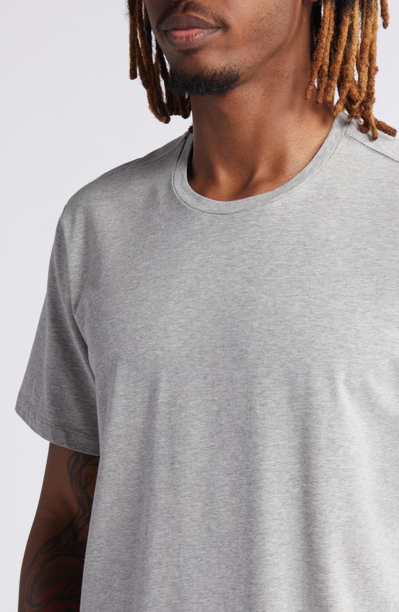 Open Edit Crewneck Stretch Cotton T-Shirt, Alternate, color, Grey Heather