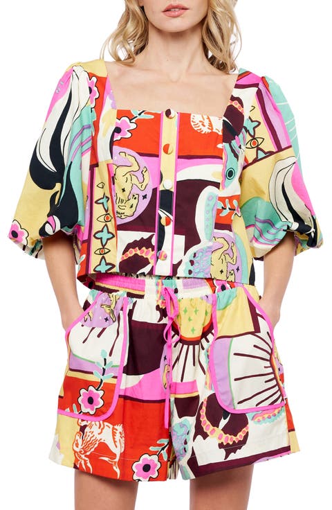 Kaitlin Print Button-Up Shirt