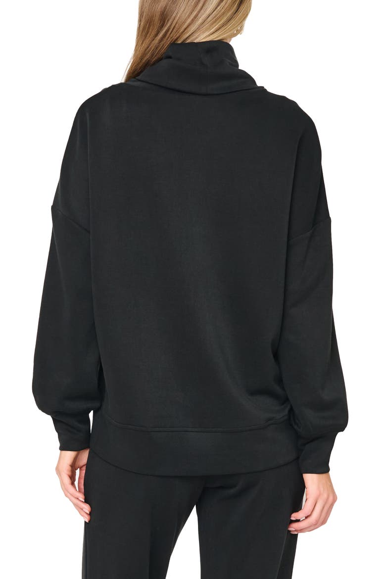 Cowl Neck Sweatshirt, Alternate, color, BLACK