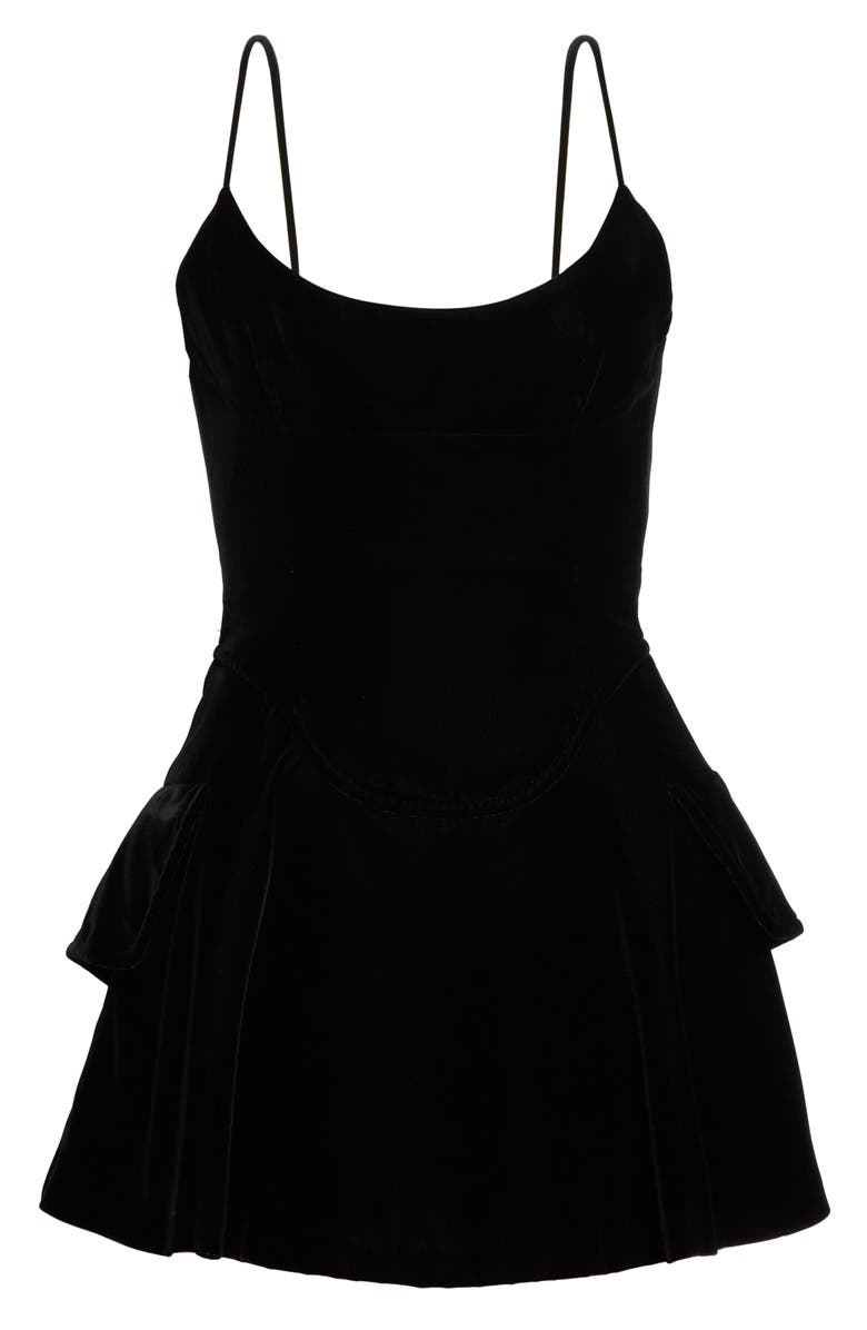 Alexander Wang Velvet Fit & Flare Minidress, Alternate, color, 