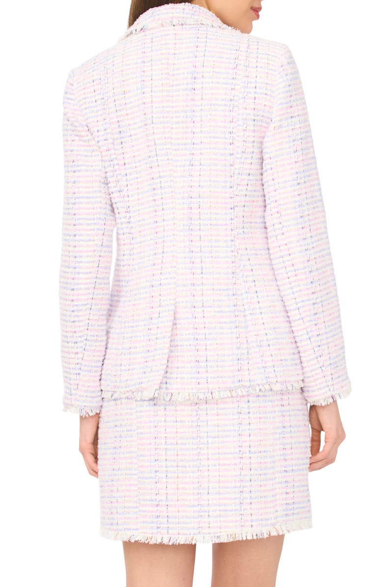 CeCe Frayed Edge Tweed Blazer, Alternate, color, New Ivory