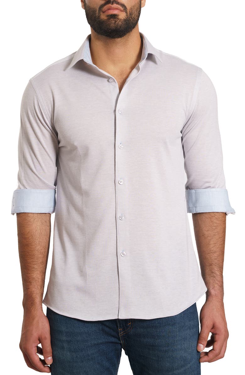 Jared Lang Trim Fit Pima Cotton Button-Up Shirt, Main, color, 