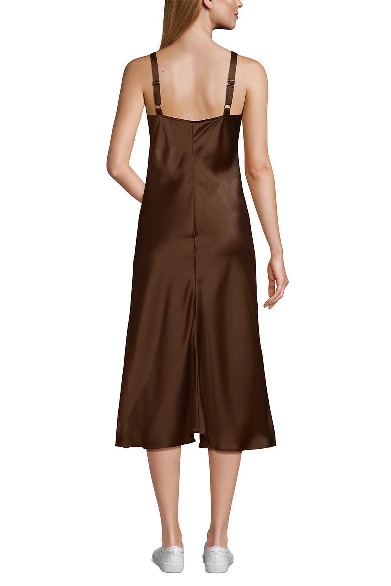 Satin Slip Dress, Alternate, color, Tree Bark