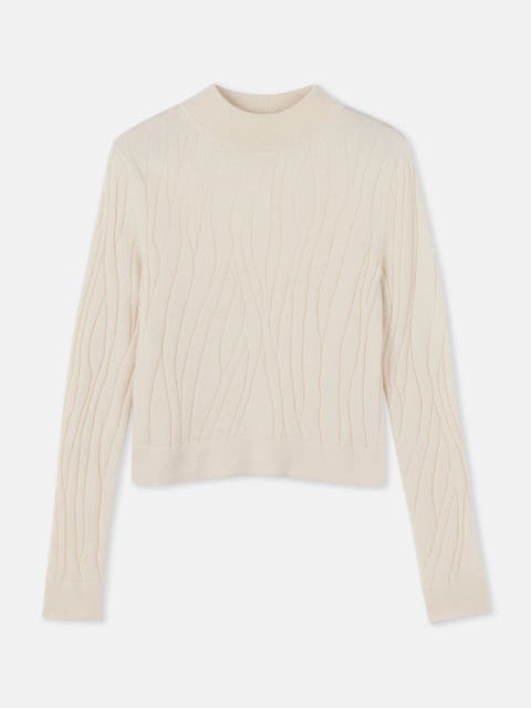 Cropped High Neck Cashmere Sweater