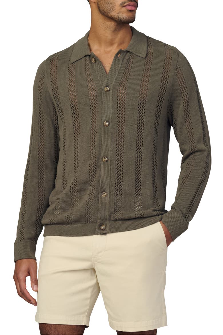 Summer Open Knit Cardigan, Main, color, LICHEN