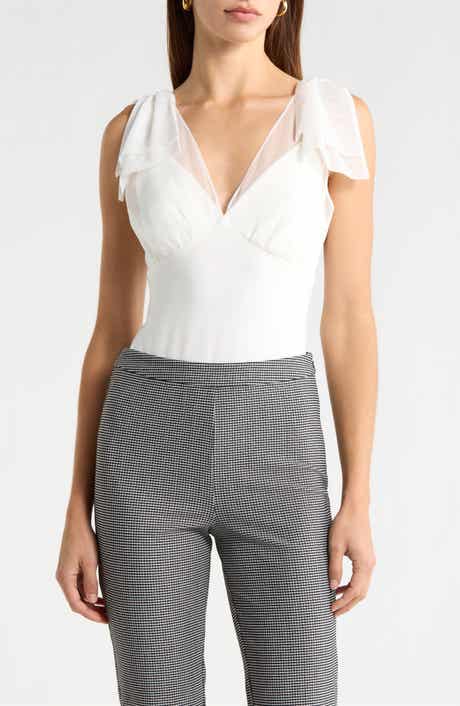 ASTR the Label Maelie Bow Shoulder Bodysuit