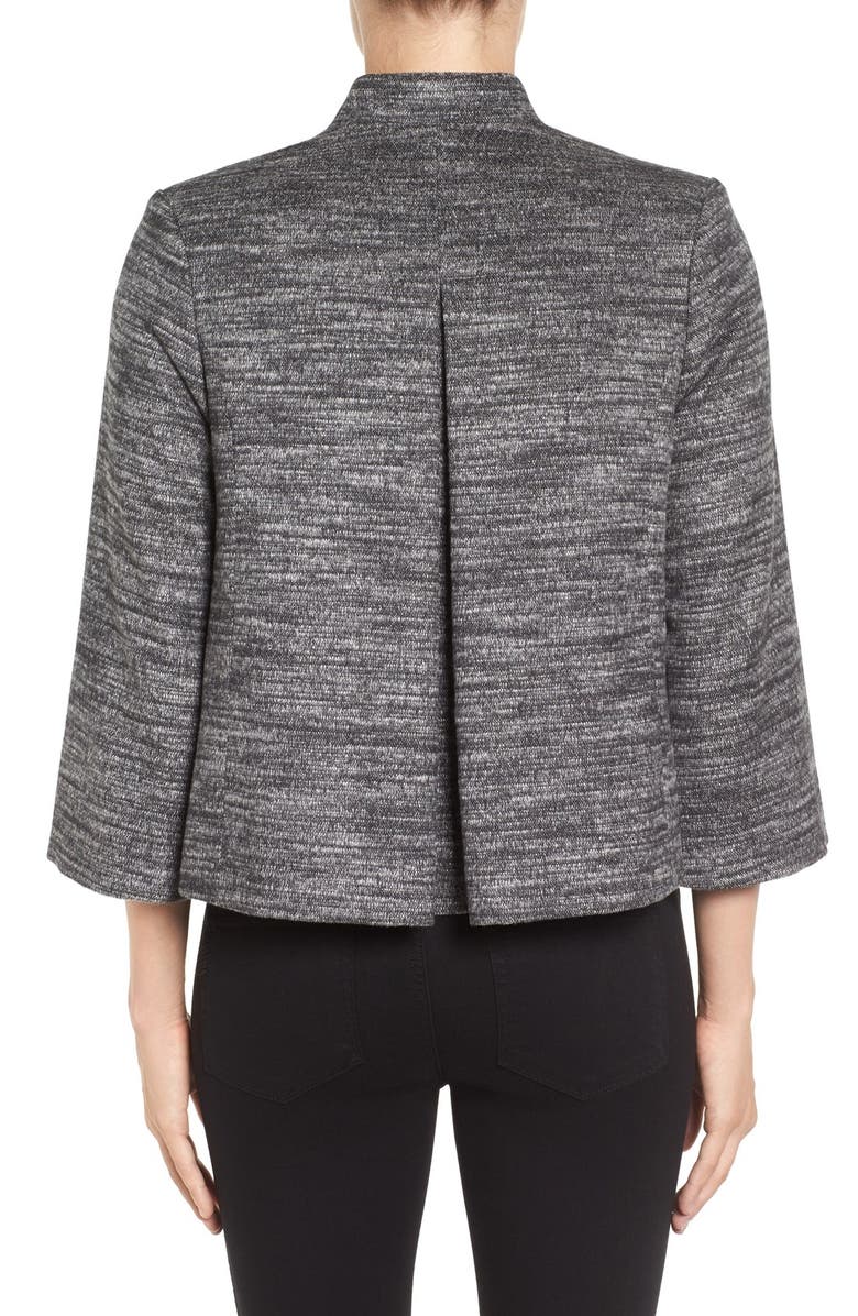 Emerson Rose Funnel Neck Zip Front Jacket, Alternate, color, Grey Tempest Weave