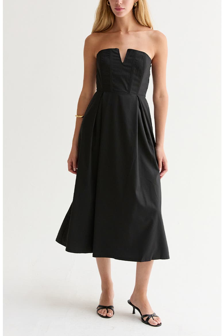 V-wire Modal Blend Midi Dress, Main, color, Black
