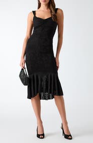GUESS Caitlyn Lace Sleeveless Midi Dress