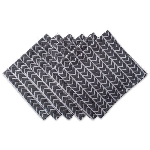 Black & White Herringbone Napkin Set/6