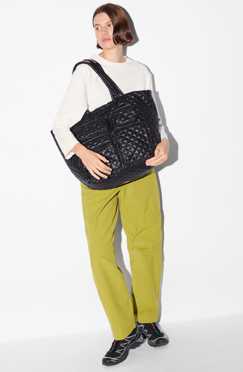 MZ Wallace Large Metro Quilted Nylon Tote, Alternate, color, Black