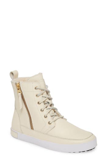 Blackstone 'cw96' Genuine Shearling Lined Sneaker Boot In White