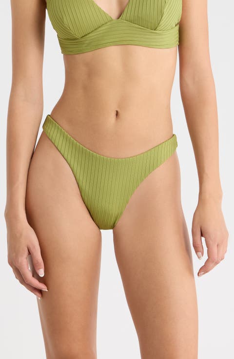 Premium Surf High Leg Rib Bikini Bottoms
