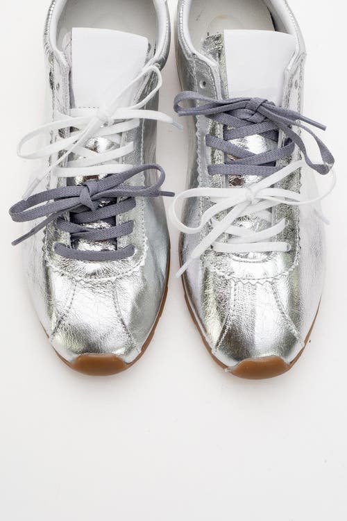 Forever & Always Shoes Crea Leather Sneakers In Silver Leather