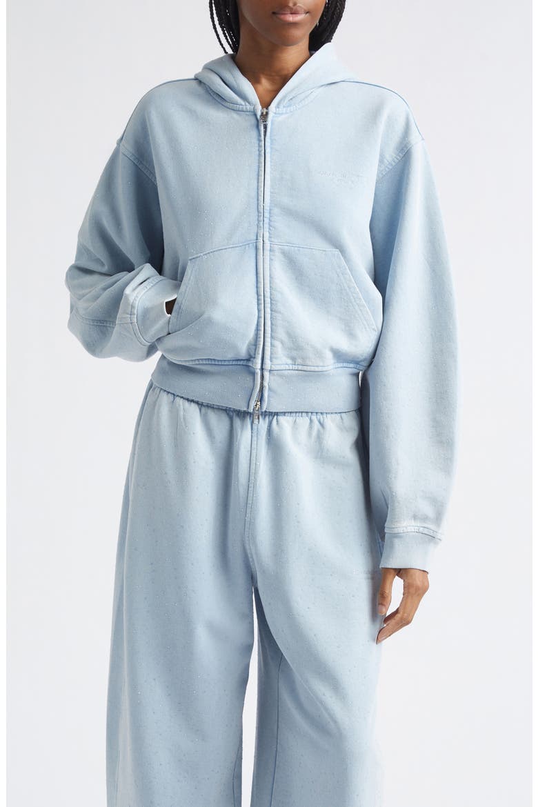 Hotfix Cotton Zip Hoodie, Main, color, WASHED SKY
