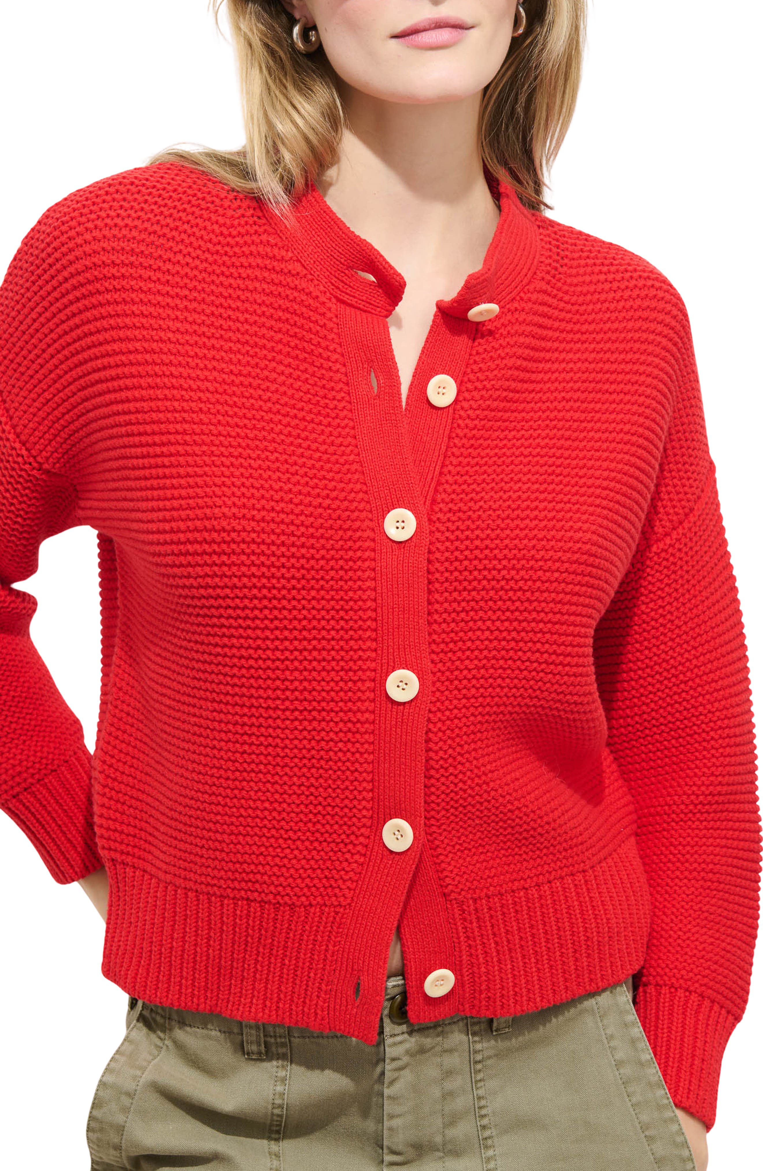 Alex Mill Chunky Cotton Cardigan In Red