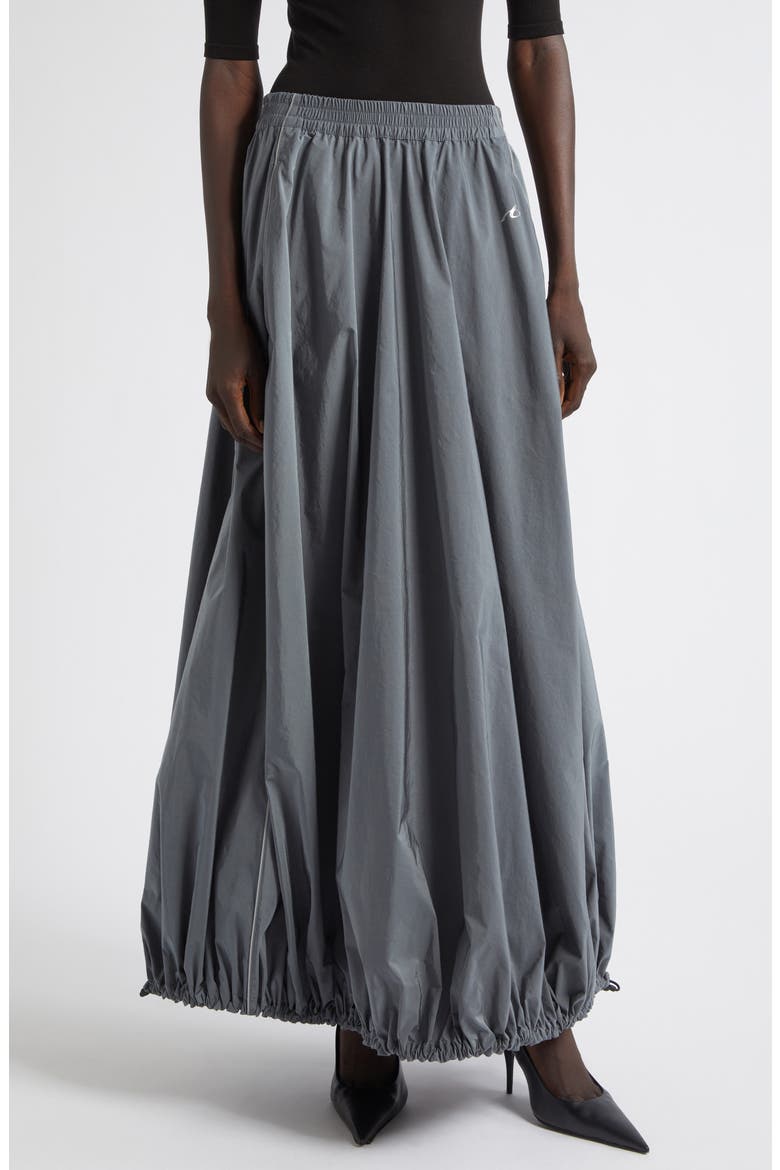 Balloon Cotton & Nylon Techno Poplin Track Skirt, Main, color, 1485 LEAD