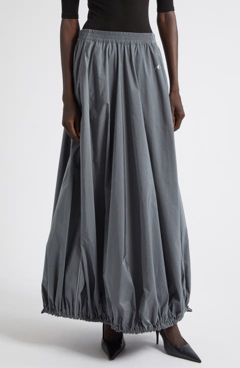 Balloon Cotton & Nylon Techno Poplin Track Skirt