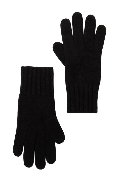 Cashmere Wide Ribbed Cuff Gloves