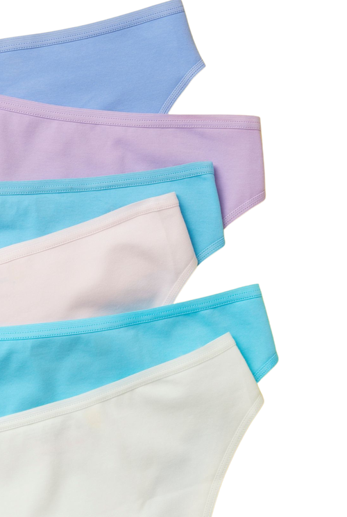 Yellowberry Simple Pima Cotton Underwear 6pk In Lupin Swirl
